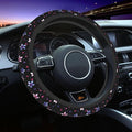 Flower Steering Wheel Cover Car Accessories Cute for Women Girls Universal 15 Inch Neoprene Auto Interior Decor Anti Slip Automotive Trucks Protector