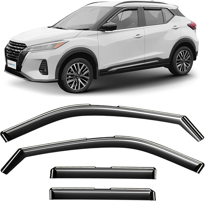 in-Channel Incredibly Durable Rain Guards for Nissan Kicks 2018-2024, Original Window Deflectors, Vent Window Visors, Vent Deflector, 4 pcs. - 619372