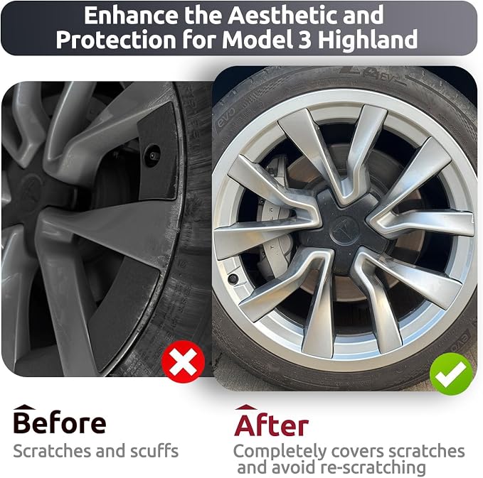 Rim Protector for Tesla 2024 2025 2026 Model 3 Highland 19 Inch Nova Wheels Cover All-in-one Car Tire Trim Rings Rim Case Hubcaps Model 3 Accessories