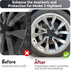 Rim Protector for Tesla 2024 2025 2026 Model 3 Highland 19 Inch Nova Wheels Cover All-in-one Car Tire Trim Rings Rim Case Hubcaps Model 3 Accessories