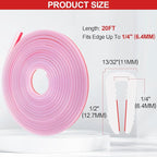 Rubber Edge Trim U Channel, 1/4" Self Adhesive Sheet Metal Edge Guard Protector, EPDM Seal Strip for Car Doors, Steel Plates, Glass, Hatches, Table Corners, Fit 1/4"(6.4mm), 20Ft, Clear