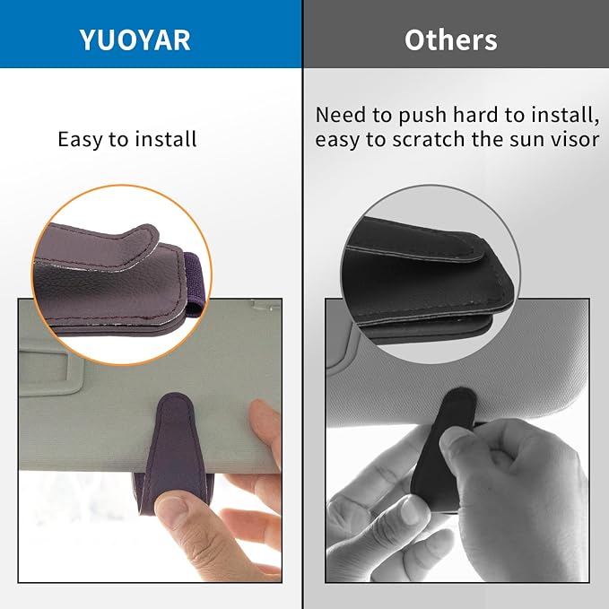 2 Packs Magnetic Sunglass Holder for Car Visor (Purple) | Magnetic Interior Car Accessories