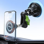 Magnetic Car Phone Holder, Ultra Stable Windshield Phone Mount, Strong Suction Cup & Powerful Magnetic, 360° Rotatable, Durable Premium Aluminum Alloy, for All Vehicles & All Smartphones