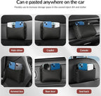 2Pack Car Seat Side Storage Pocket, PU Leather Small Organizer, Multifunctional Console Side Organizer Bag for Phone,Keys, Sunglass and Wallet (Black)