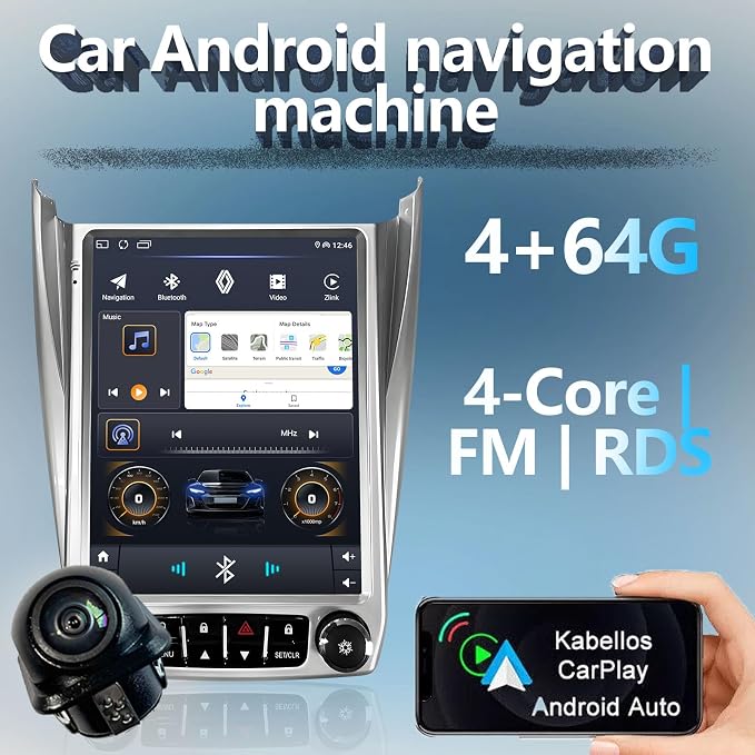 Android 12 Car Stereo, 10.1-inch HD Touchscreen, WiFi GPS Navigation Radio Player with Backup Camera for Chevrolet Equinox, GMC Terrain 2012-2017 (2+32G Without Lock)