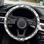 Halloween Skull Steering Wheel Cover, Anti-Slip Skeleton 15 Inches Car Steering Wheel Cover for Women Men, Neoprene Floral Car Accessories Protective Case for Vehicle Truck SUV