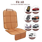 Car Seat Protector for Child Car Seat, Durable 600D Fabric Waterproof Car Seat Cover with Thick Pad Non-Slip Backing，No Imprints (Tan-1 pc)