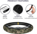 Camo Bigfoot Camo Green Hunting Steering Wheel Cover Car Accessories Cute for Women Girls Girly Universal 15 Inch Neoprene Auto Interior Decor Anti Slip Car Truck Protector