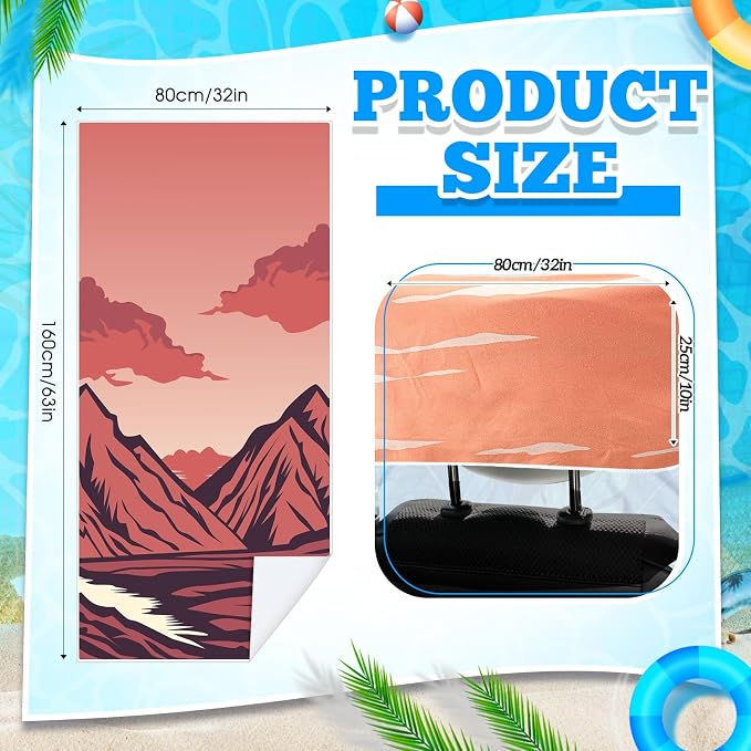 Car Seat Towel Covers with Storage Bag, 63 x 32 Inch Universal Non Slip Waterproof Sweat Protector for Car Truck, Gym Swimming Running, Machine Washable(2 Pack,Death Valley National Park)