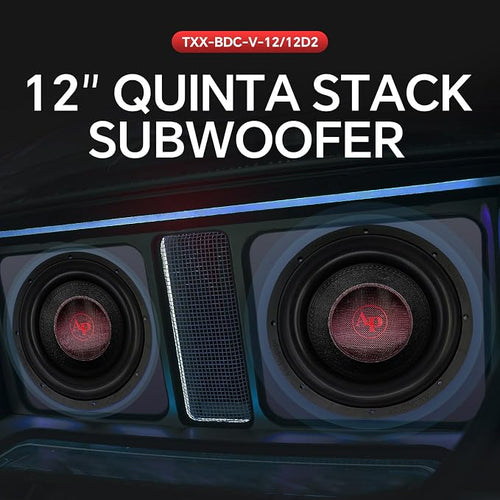 12" Quinta Stack Composite Cone Subwoofer (TXX-BDC-V-12D2), Superior Performance, 2400W, 5 Magnets, BASV Voice Coil, Aluminum Basket, Weaved Tinsel Leads, Multi-Connect Terminals, 2*2 Ohms