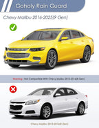 in-Channel Window Rain Guard for Fit for Chevy Malibu 2016-2025(9 Gen) Rain Guards Side Window Visors Low Profile Vent Visor Window Deflectors Vent Shades Car Accessories