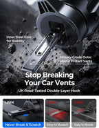Car Phone Mount, Phone Holders for Your Car [Thick Cases Friendly] Car Vent Phone Holder & Metal Hook Truck Jeep Accessories for iPhone 17 Air Pro Samsung Google and All 4-7'' Phone