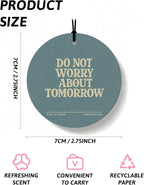 Retro Blue Christian Round Car Air Freshener 4 Pcs Coconut Scented, Inspirational Religious Car Accessories Mirror Decor for Women, Christian Hanging Air Freshener for Cars Closet Drawer Book