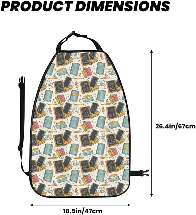 Classroom (3) For Car Seat Back Protector 2 Pack, Kick Mats For Kids And Pets, Backseat Seat Protector Cover For Car, Suv, Truck & Van