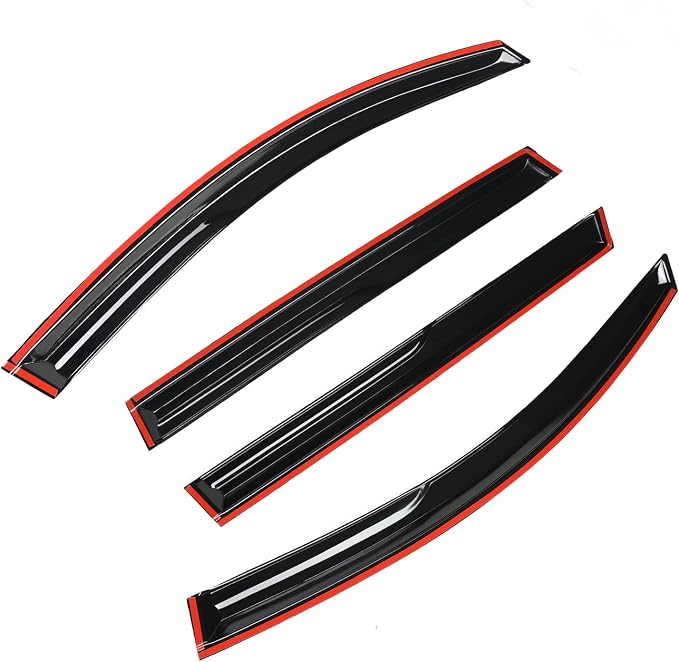 Smoke Tinted Tape-On Window Visors Rain Guards Compatible with Hyundai Santa Fe 2019 2020 2021 2022 2023 SE SEL Limited Calligraphy