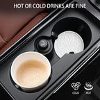 ME.FAN Car Coasters for Cup Holders [4 Pack] - 2.75In Silicone Auto Mug Mats - Universal Non-Slip Recessed Car Interior AccessoriesWhite