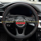 Steering Wheel Cover, Universal Fit 15 Inch Microfiber Leather Car Wheel Protector, Anti-Slip, Black