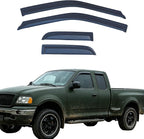 Window Rain Guards for 2015-2025 Ford F150 Extended Cab/SuperCab | Out-Channel Side Window Wind Deflectors for 2017-2025 Ford F150 Raptor/F250/F350/F450 Super Duty,Vent Visors,4pcs