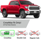 Voron Glass in-Channel Extra Durable Rain Guards for Trucks Toyota Tundra 2007-2021 CrewMax, Window Deflectors, Vent Window Visors, 4 Pieces - 220083