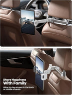 Car Headrest Tablet Holder - [Extension Arm] Upgrade Adjustable Tablet Car Mount for Back Seat, Road Trip Essentials for Kids, for 4.7-11" Device like iPad Pro, Air, Mini, Galaxy, Fire, White