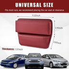 Car Seat Gap Organizer, Premium Leather Auto Seat Storage Box, Vehicle Adjustable Front Seat Gap Filler, Car Seat Side Pocket Organizer for Phones, Glasses, Keys, Money, Cards (Red)