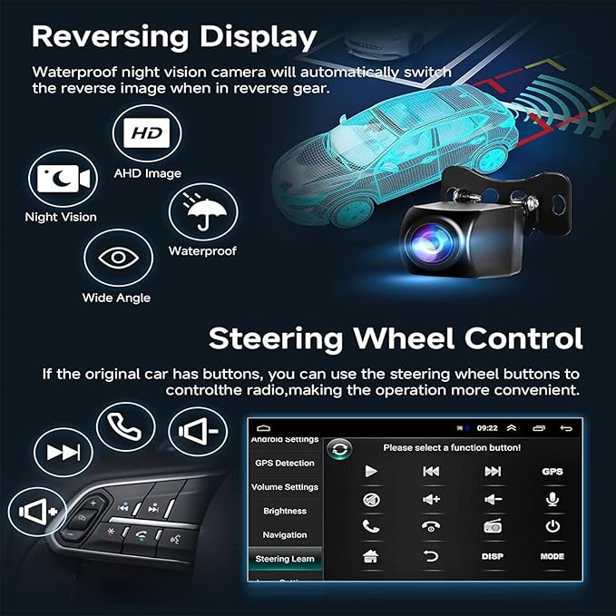 10 inch Touchscreen Car Stereo Fit for Ford Explorer 2006-2010, Android 13 Double Din Car Radio with Carplay & Android Auto in-Dash Navigation BT Mirror Link WiFi Backup Camera 2+64G
