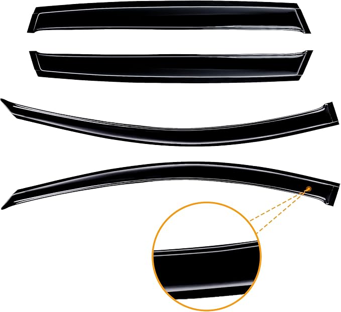 Tape-on Window Rain Guards for Mazda CX-50 2026 2025 2024 2023 | Shatterproof, Easy Install, Extra Durable, Fits Great, High Quality, Black Auto Accessories, Side Window Deflector & Visors