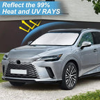 Custom Fit Lexus RX Windshield Sunshade for 2023-2025 2026 RX 350, RX 350 F Sport, RX 350L Accessories Front Window Shades Cover for Windshield Sun Visor Protector 210T Foldable Shade Blocks UV Rays