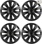 Hubcap Wheel Covers Hub Caps 16 Inch Set of 4 Black Universal Wheel Rim Cover R16 Stylish Car Decor Wheel Covers