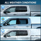 in-Channel Rain Guards for Ford F150 SuperCrew 2015 2016 2017 2018 2019 2020,Window Visors Vent Deflectors, Smoke Tinted, Wind & Rain Protection, Car Wash Safe – 4PCS