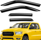 Extra Durable Window Deflectors Tape-On Window Visors Rain Guards Fit for Dodge Ram 1500 2019-2026 Quad Cab, Sun Visors, Wind Vent for Shades, Exterior Car Accessories - 4pcs. AG0035