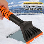 Professional Ice Scraper and Snow Brush for Cars, 2-in-1 Winter Snow Removal Tool with Ergonomic Foam Grip, ABS Ice Chopper for Windshield, Window, and Vehicle Snow Cleanup (Orange 2PC)