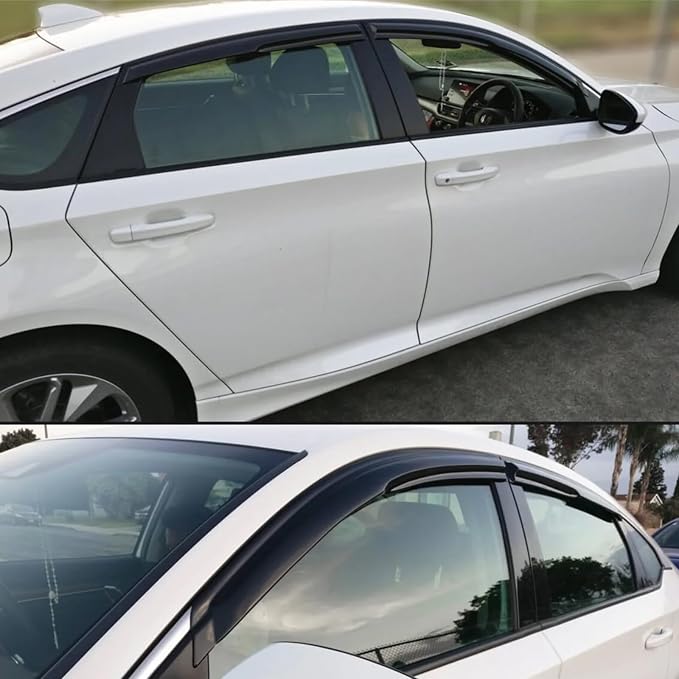 Tape On Window Visors Rain Guards for 2018-2023 Honda Accord Sedan | Air Deflector Sun Rain Guard for Accord Sedan 18-23,Vent Visors Car Accessories-4pcs,Shatterproof