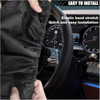 Car Steering Wheel Cover Sun Shade, Anti-Heat Car Wheel Protector | Universal 18 Inch Auto Steering Wheel Sun Block Cover, Steering Wheel Shield Accessories for Most Car Truck SUV, Black