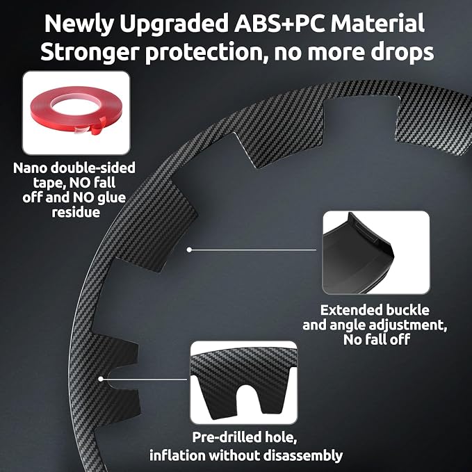 Wheel Rim Protector for Tesla Model Y 20 Inch Induction Wheels All-in-one Car Tire Trim Rings Rim Case Hubcaps Wheel Cover 2020-2024 Model Y Accessories