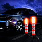 XTREME STP LED Road Flares, Emergency Road Flares for Vehicles, Car Flares with 3 Alert Modes, Magnetic Base, Foldable Stand, Emergency Roadside Lights, Visible Up to 1 Mile, White Flashlight