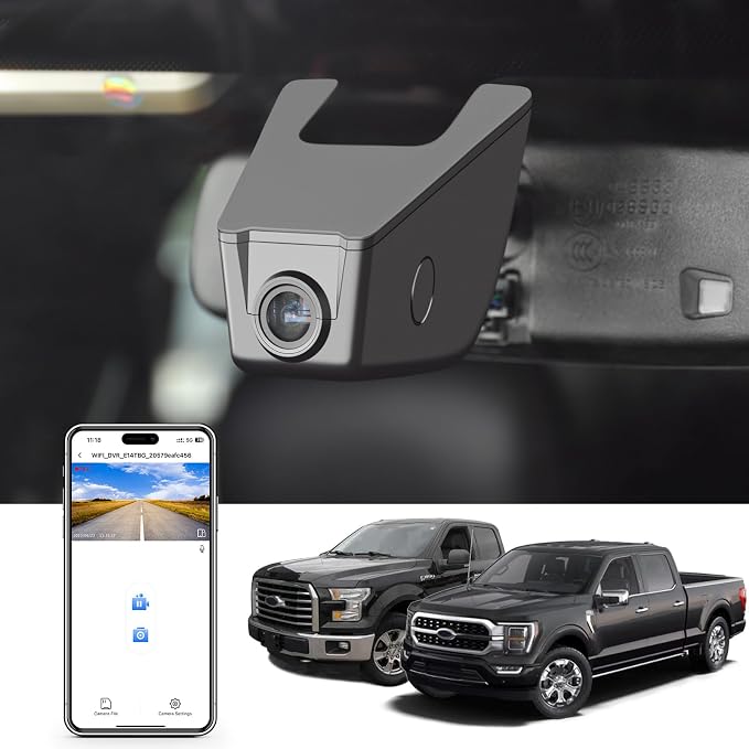 Mangoal 4K Dash Cam for Ford F150 2013-2017, F250 F350 F450 2015-2019 (B) | Super Duty 2015-2019, OEM Style, XLT Lariat King Ranch Raptor Limited Platinum, UHD 2160P Video, WiFi & App, 64GB Card