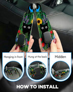 Purse Holder for Car, 2 Pack Heavy Duty Purse Hanger for Car, PU Leather Car Seat Hooks for Purses and Bags, Cute Cat Headrest Organizer for Handbags & Backpacks