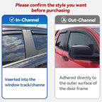 in-Channel Window Visors Rain Guards for 2016-2023 Toyota Tacoma Double Cab, Window Vent Wind Deflectors Visors Shades for 16-23 Tacoma