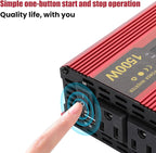 1500 Watt Power Inverter with LED Display,Dual AC Outlets,USB Port, 24V DC to 110V AC Converter Car Power Inverter for Vehicles, Car, RV, Truck, Off Grid Solar System, Outdoor Camping