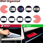 Car Registration and Insurance Holder, Leather Car Glove Box Organizer, Cool Car Accessories for ID, Driver's License Cards & Essential Document, Men&Women, Red