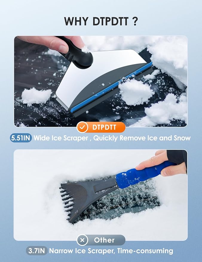 Ice Scrapers for Car Windshield-Winter Windshield Scraper for Ice and Snow, Car Window Scraper for Snow and Ice,Wide Ice Scraper Quickly Scrape and Remove Snow