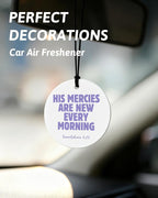 Purple Christian Round Car Air Freshener 4 Pcs, Coquette Pouple Bow Religious Hanging Air Freshener for Cars Closet Drawer Books, Christian Girly Car Accessories Mirror Decor for Women