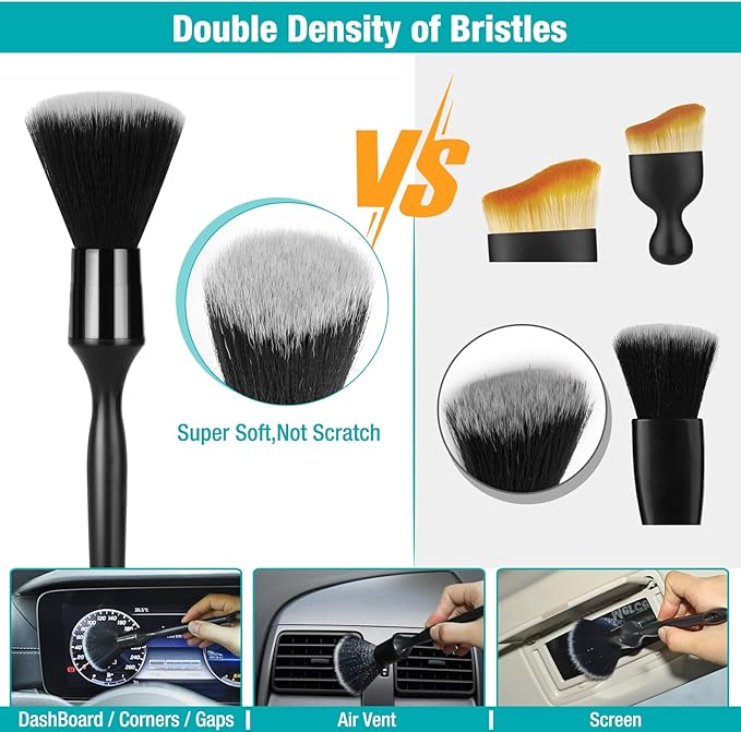 Car Interior Duster Detailing Cleaning Gel Brushes Kit, | Soft Dust Detail Crevice Brush Slime Putty Cleaner Accessories Tools for Dashboard,Air Vent,Panel,Leather