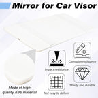2 PCS Car Sun Visor Mirror, Cosmetic Makeup Mirrors with Straps, HD Car Interior Cosmetic Mirror, Car Accessories Universal Sun Visor Mirrors for Trucks, Cars, SUVs (White)