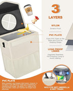 Car Trash Can with Lid, Cute Leakproof Car Trash Garbage Bag Hanging Vehicle Trash Bin Small Portable Automotive Garbage Cans Organizer for Back/Front Seat(Trapezoid,Ivory