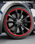 Automotive Alloy Wheel Rim Protector - Covering The Entire Rim of The Wheel hub - Strips for Curb Rash Prevention - Set of 4 Rim Protector Easy to Install(18'',Black)