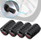 Tire Valve Stem Caps for Audi Metal Car Wheel Air caps Auto Valve Stem Caps Accessories 4 Pcs Black