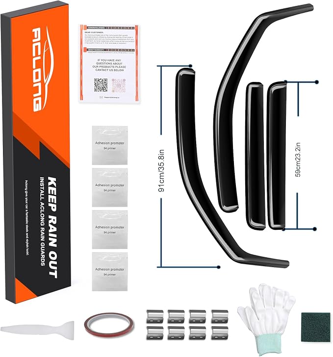in-Channel Rain Guards Compatible with Nissan Frontier Crew Cab 2022 2023 2024 2025 2026, Durable Side Windows Visor Wind Deflectors 2022-2026 Frontier Rain Guard 4 PCS