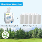 GLIMGLINT White Microfiber Cleaning Cloth, 100 Pack Cleaning Rags, Lint-Free, Ultra Absorbent Reusable Paper Towels for Home, Kitchen, Car, Garage or Shop, Dish Rags, 11" x 9"